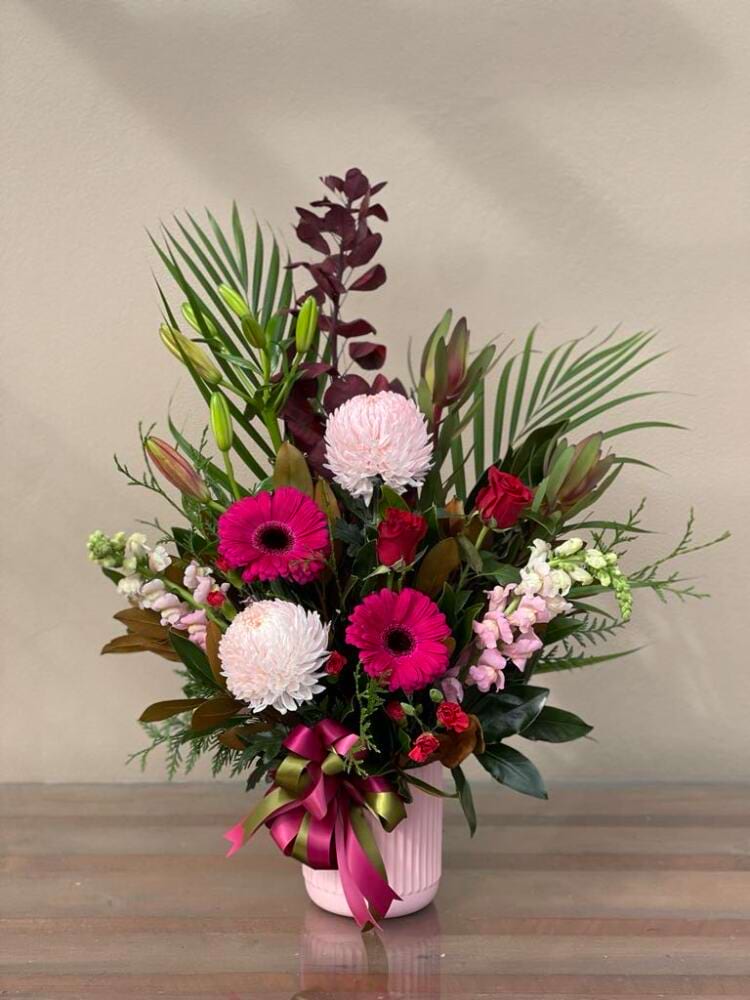 Designer`s Choice Valentine`s Day Ceramic Arrangement