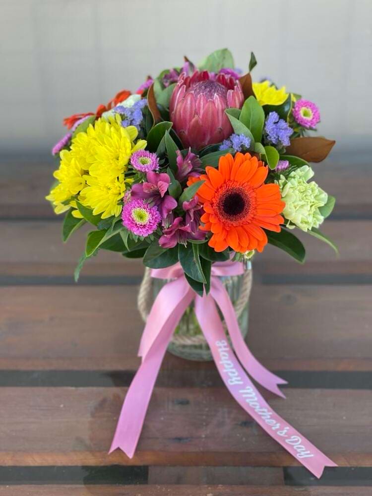 Seasonal Mother`s Day Posy in a Vase