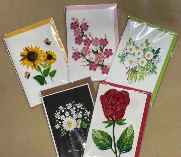 Assorted Flower Quill Cards (S)