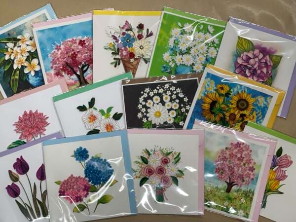 Assorted Floral Quill Cards (L)