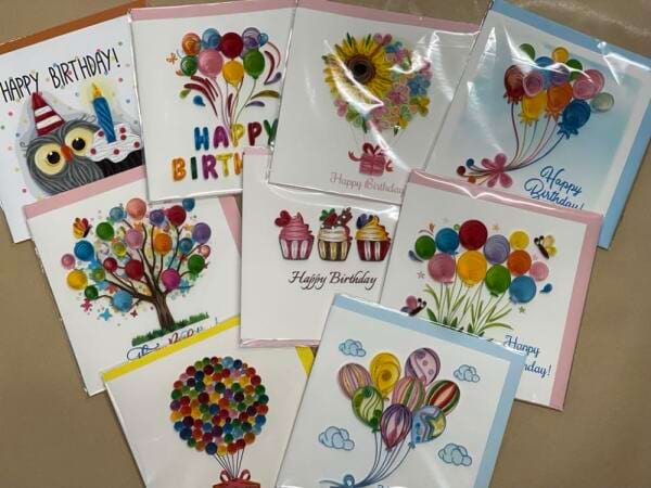 Assorted Birthday Quill Cards (L)