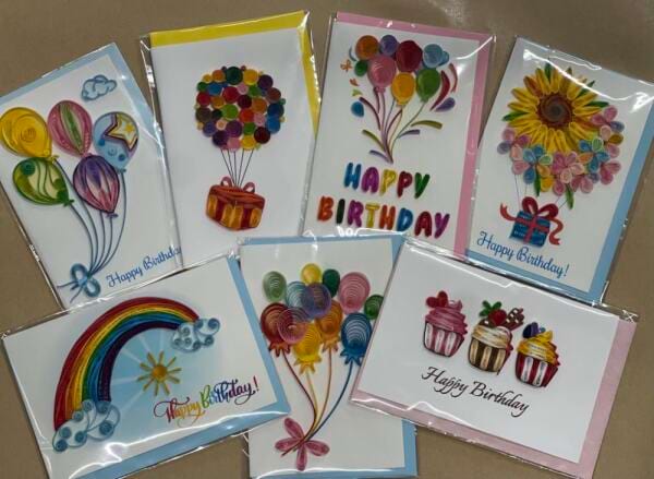 Assorted Birthday Quill Cards (S)